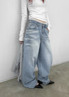 Cluvan Washed Wide Denim Pants