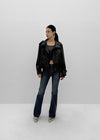 Harken High-neck Double-button Leather Jacket