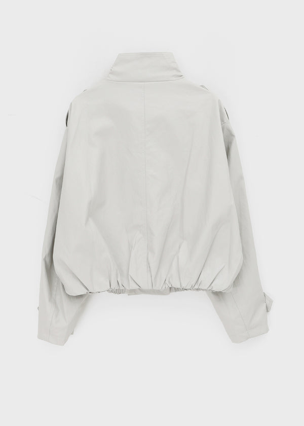 Harken High-neck Double-button Leather Jacket