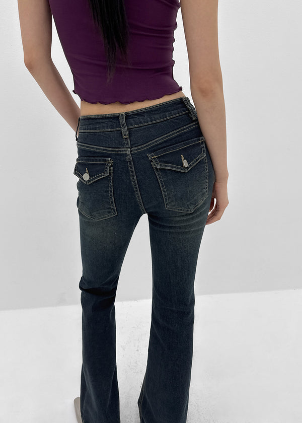 [MADE] Rabu Back-Pocket Slim Bootcut Denim Pants