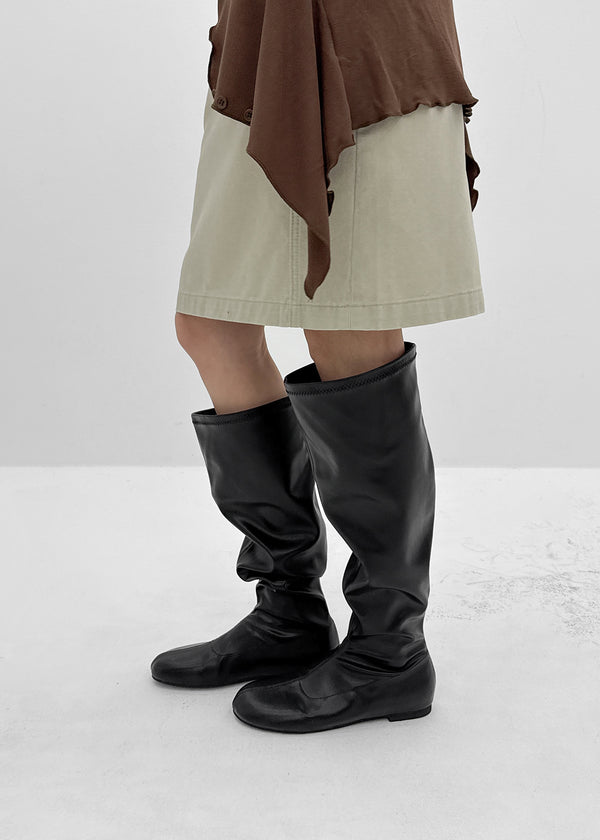 Tonycorn Spandex Leather Long Boots
