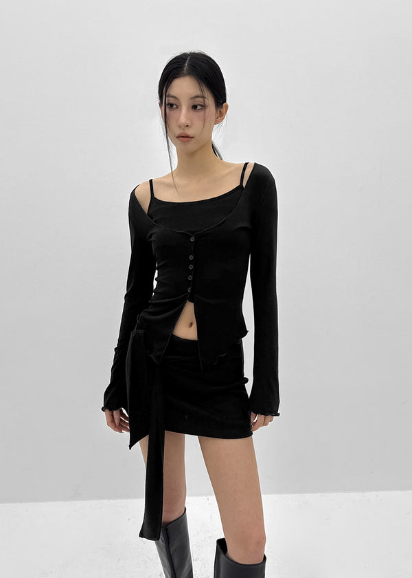 Hargen SET - Cardigan, Sleeveless (Built-in Cap)