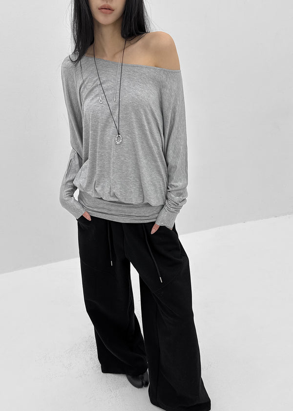 Pinko Drape Off-shoulder Long Sleeve Tee