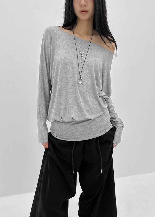 Pinko Drape Off-shoulder Long Sleeve Tee