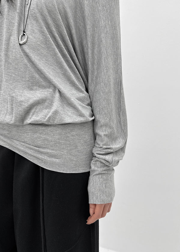 Pinko Drape Off-shoulder Long Sleeve Tee
