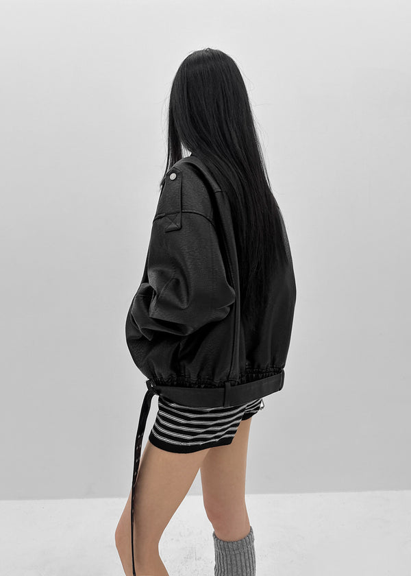 [MADE] Weeblytham High Neck Leather Jumper