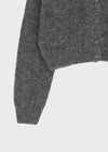 Neeson Hairy Round Wool Knit Cardigan