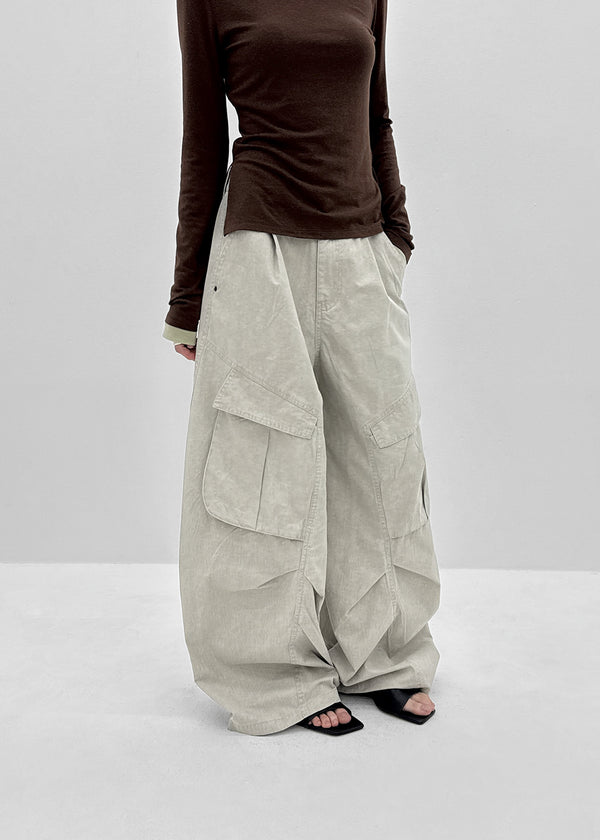 Tracu Washed Wide Cargo Pants