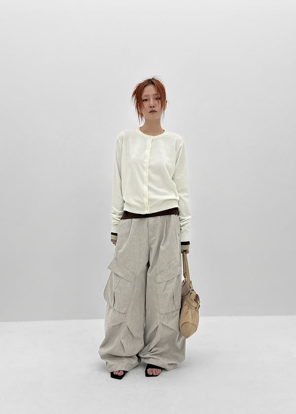 Tracu Washed Wide Cargo Pants