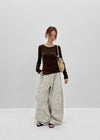 Tracu Washed Wide Cargo Pants
