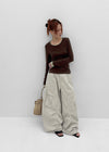 Tracu Washed Wide Cargo Pants