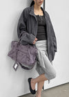 Canzel Folding Shirring Unbalanced Skirt Pants