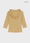 The Bellit Frill V-neck 3/4 Sleeve T-Shirt