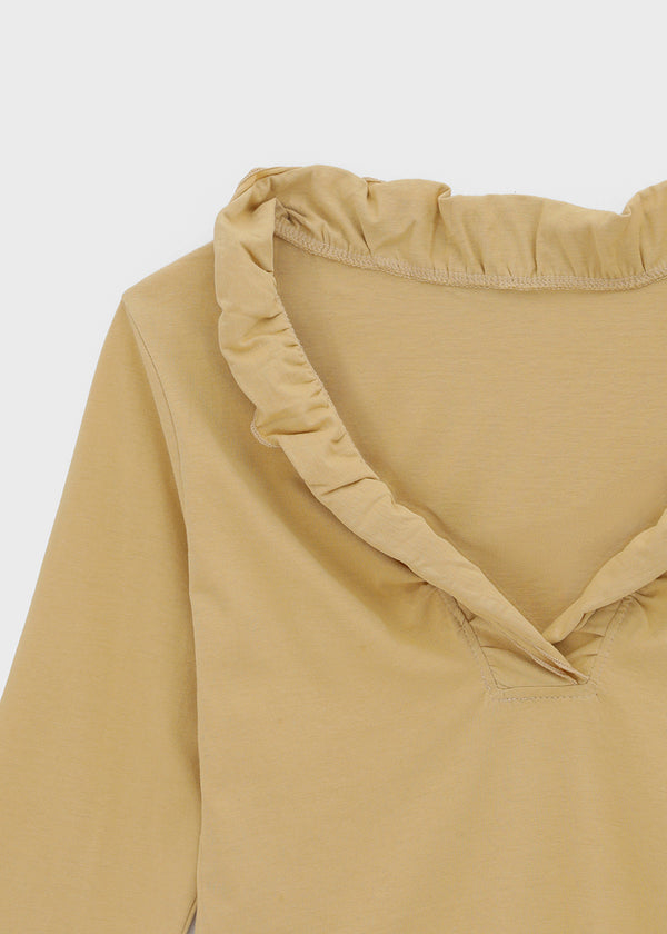 The Bellit Frill V-neck 3/4 Sleeve T-Shirt