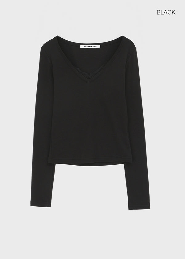 [MADE] Rosella Lace V-Neck Long Sleeve Top