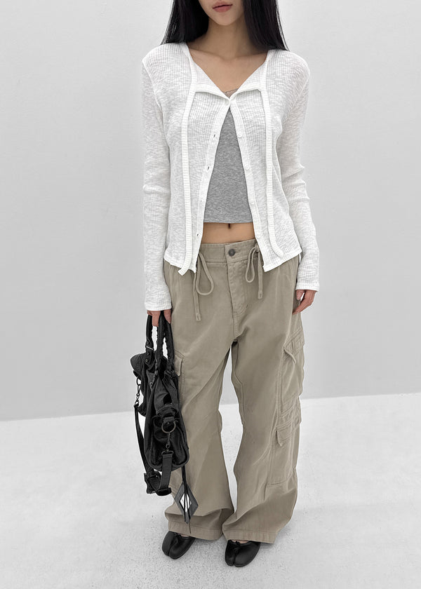 Ehome Ribbed Cardigan