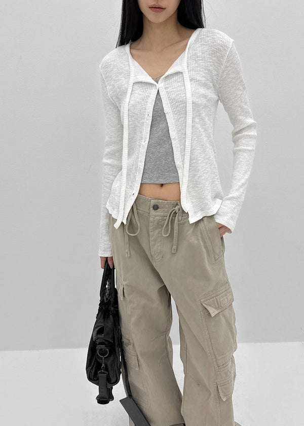 Ehome Ribbed Cardigan