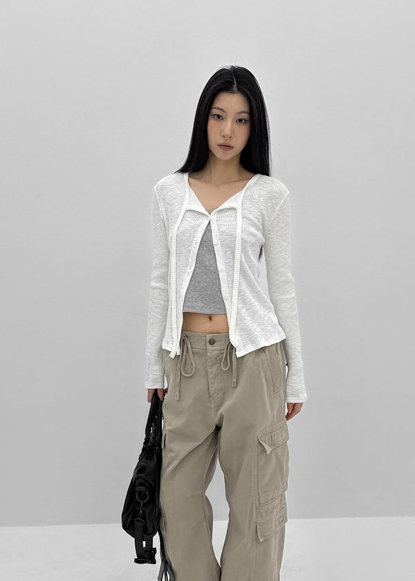 Ehome Ribbed Cardigan