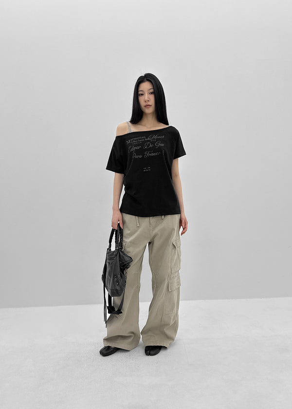 [MADE] Louvre Off-Shoulder Short Sleeve T-shirt