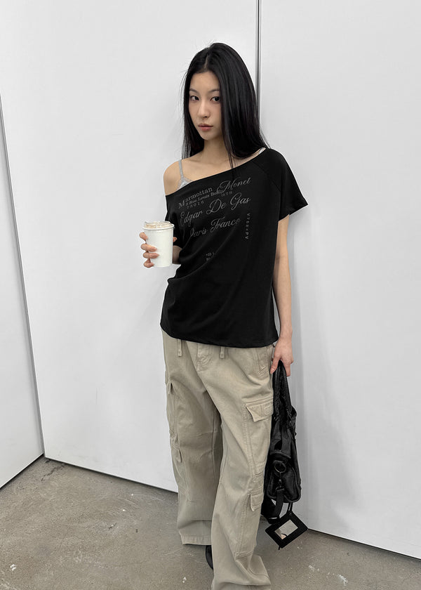 [MADE] Louvre Off-Shoulder Short Sleeve T-shirt