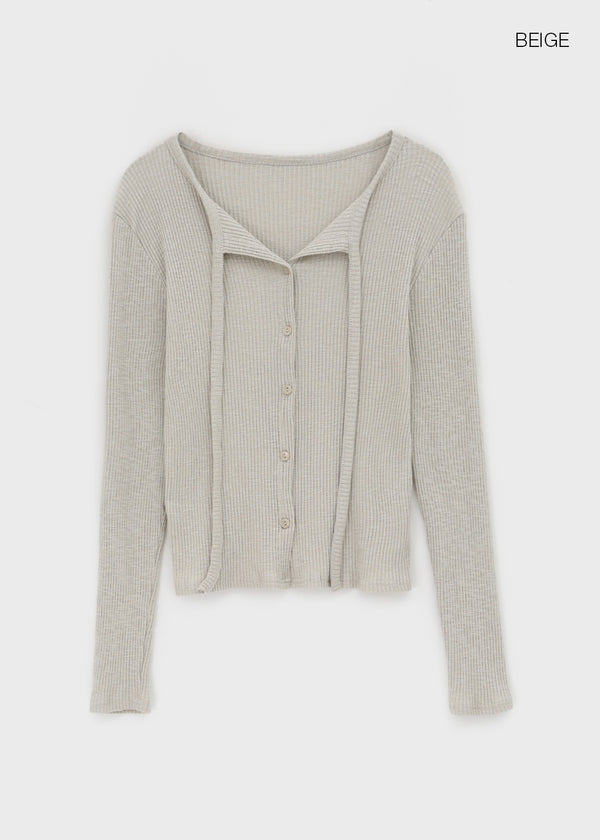 Ehome Ribbed Cardigan