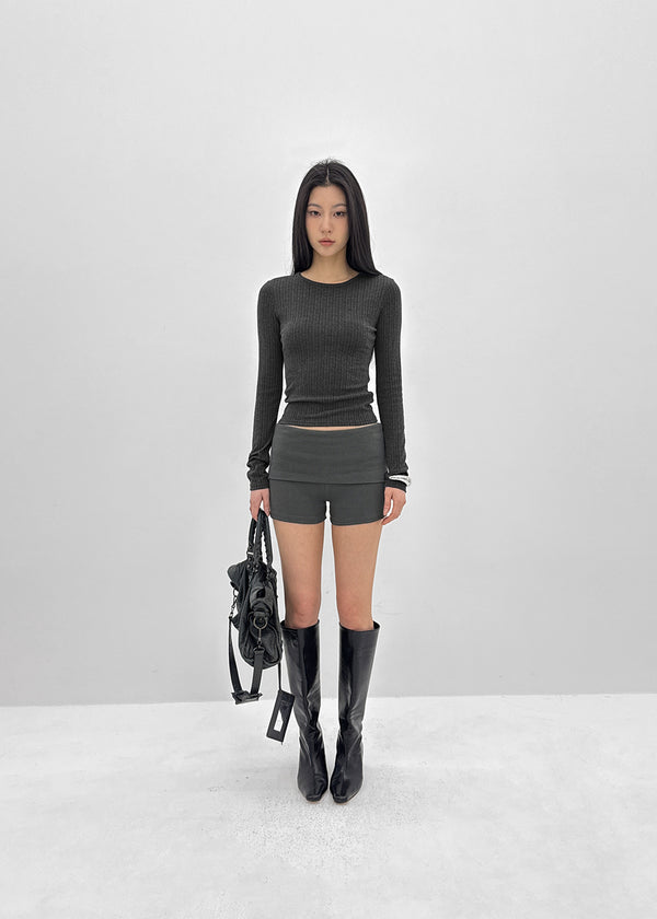 [MADE] Fluffy Layered Ribbed Long Sleeve Top (Set Available)