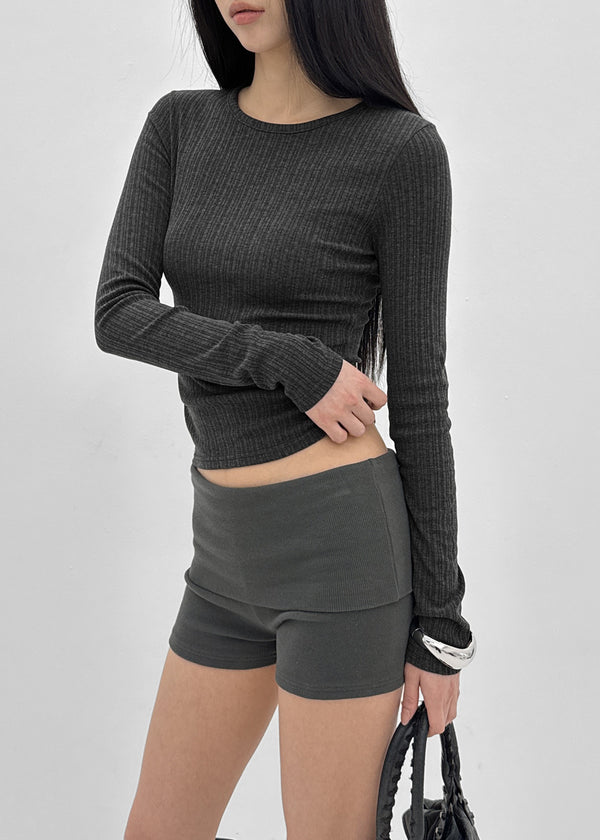 [MADE] Fluffy Layered Ribbed Long Sleeve Top (Set Available)