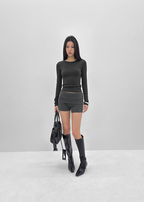 [MADE] Fluffy Layered Ribbed Long Sleeve Top (Set Available)