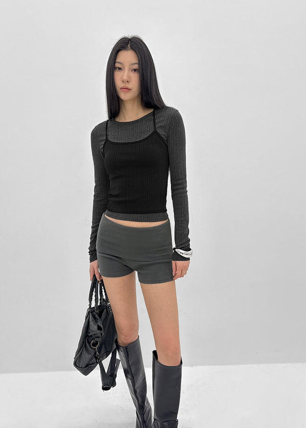 [MADE] Fluffy Layered Ribbed Sleeveless Top (Set Available)