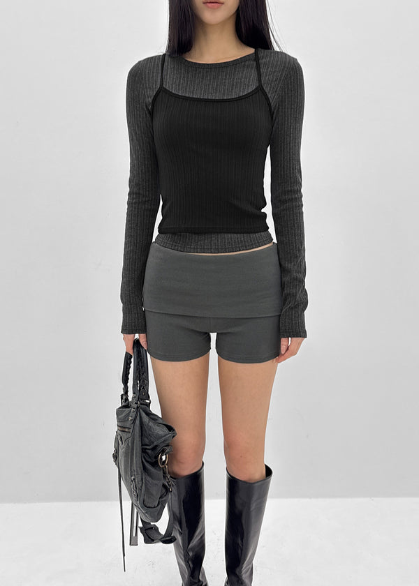 [MADE] Fluffy Layered Ribbed Sleeveless Top (Set Available)