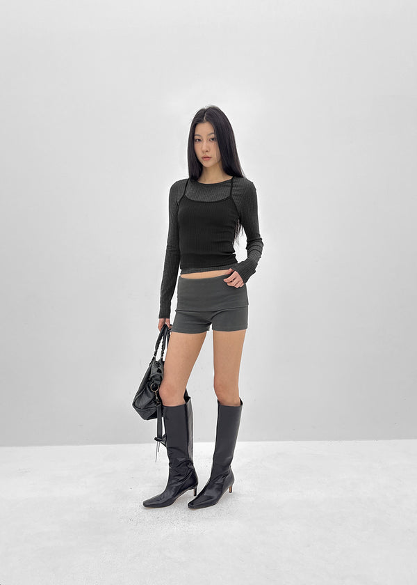 [MADE] Fluffy Layered Ribbed Sleeveless Top (Set Available)