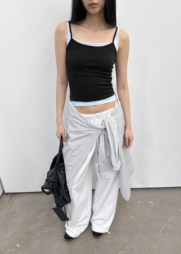 [MADE] Fluffy Layered Ribbed Sleeveless Top (Set Available)