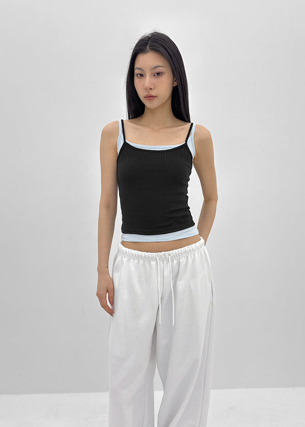 [MADE] Fluffy Layered Ribbed Sleeveless Top (Set Available)