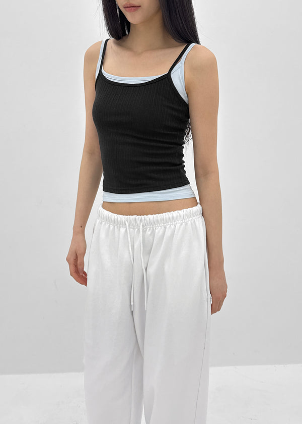 [MADE] Fluffy Layered Ribbed Sleeveless Top (Set Available)