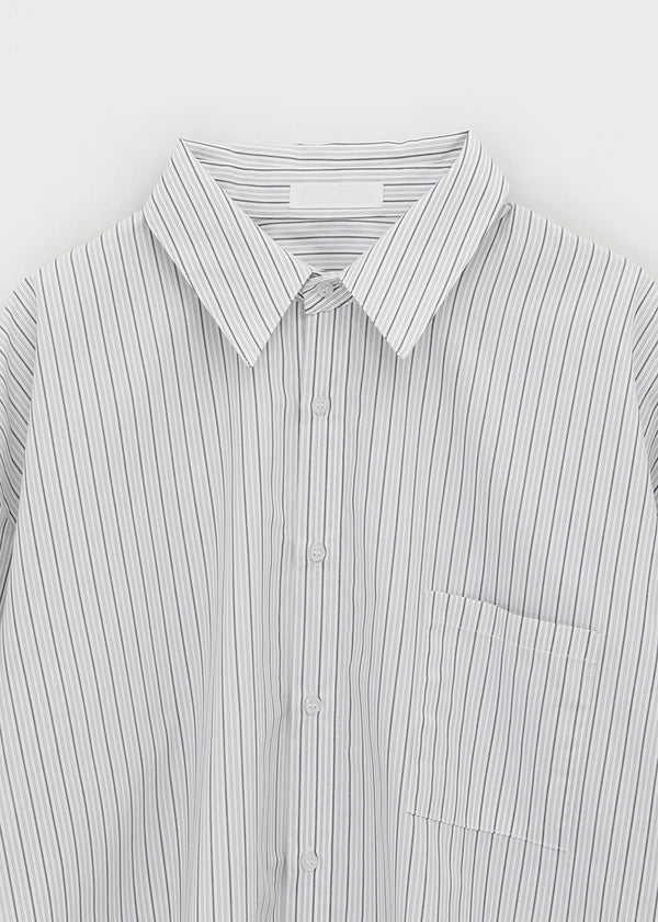 (UNISEX) Blton Loose Fit Striped Shirt