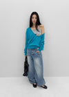 (UNISEX) Sentip Washed Wide Balloon Denim Pants