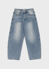 (UNISEX) Sentip Washed Wide Balloon Denim Pants