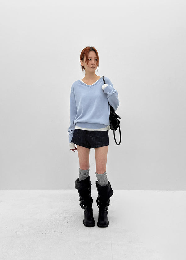 Caroine Raw Denim Shorts