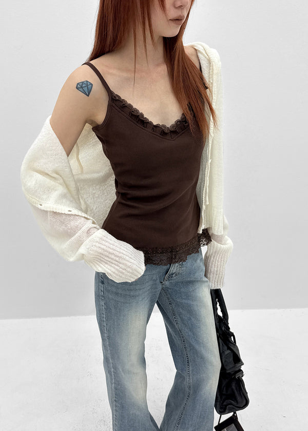 Pomerin Lace Layered Sleeveless Top