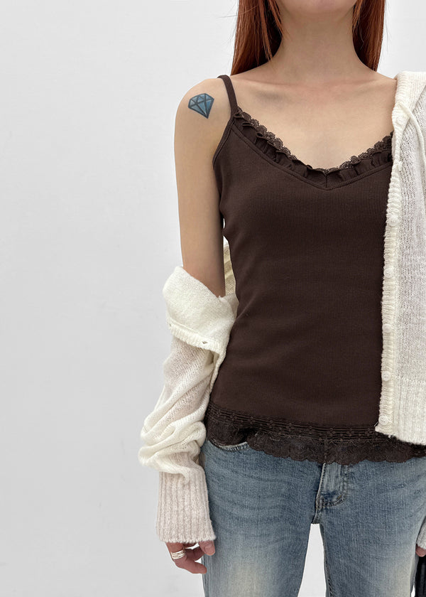 Pomerin Lace Layered Sleeveless Top