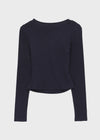 Nuert Button V-neck Layered Long Sleeve T-shirt