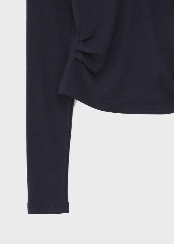 Nuert Button V-neck Layered Long Sleeve T-shirt