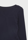 Nuert Button V-neck Layered Long Sleeve T-shirt