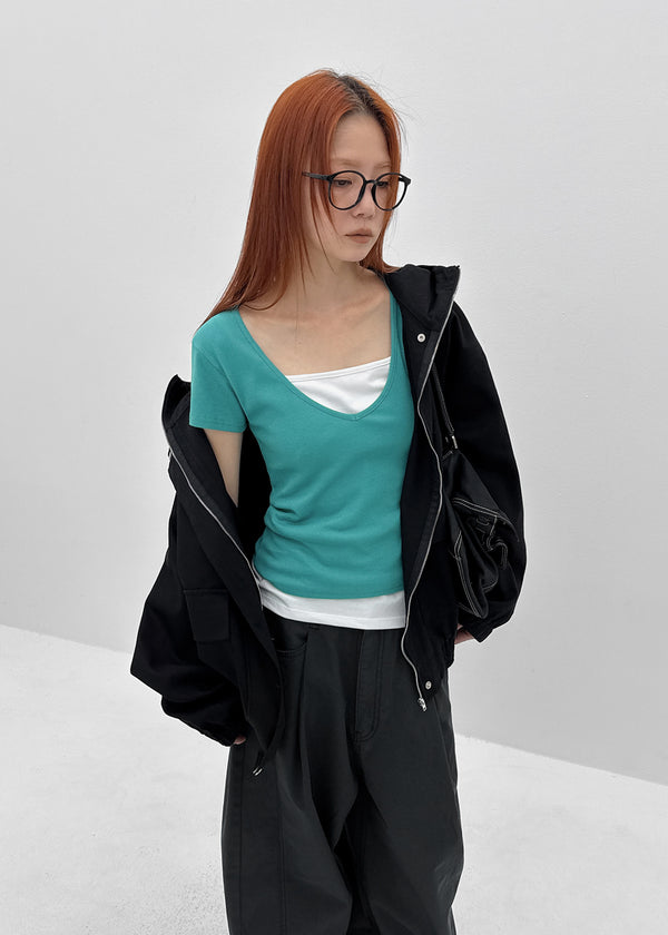 Parua High-neck Hooded Field Jacket