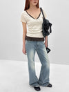 Romhat Low-waist Washed Bootcut Denim Pants
