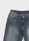 Pohner Low-waist Washed Denim Pants