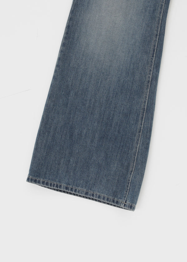Pohner Low-waist Washed Denim Pants