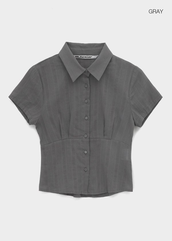 [MADE] Winkle Pleated Short Sleeve Shirt