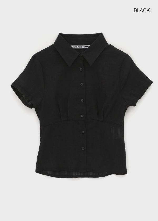 [MADE] Winkle Pleated Short Sleeve Shirt