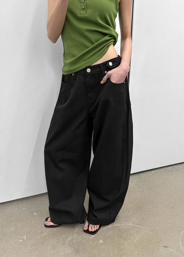 [MADE] Leaf Linen-Like Back-Pocket Cotton Pants